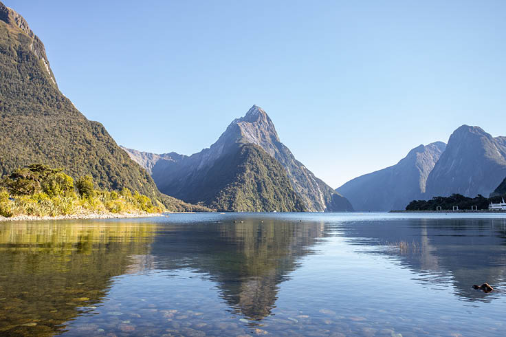 New Zealand lake by mountains
