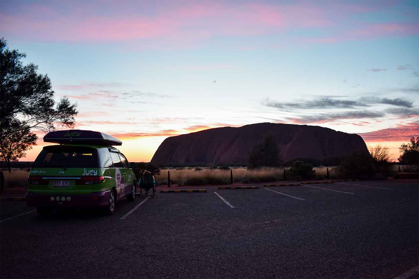 ayers rock champ parked up at sunset