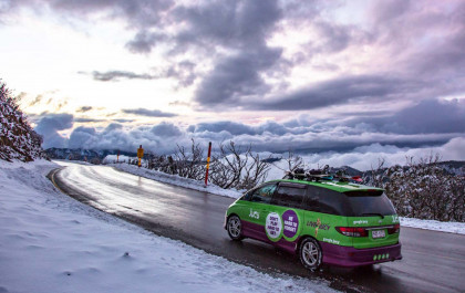 snowy mountainside crib driving