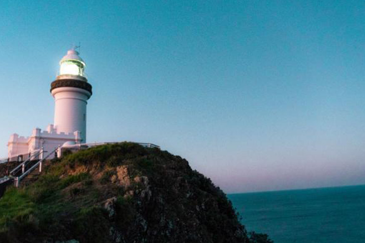 lighthouse byron bay at sunset