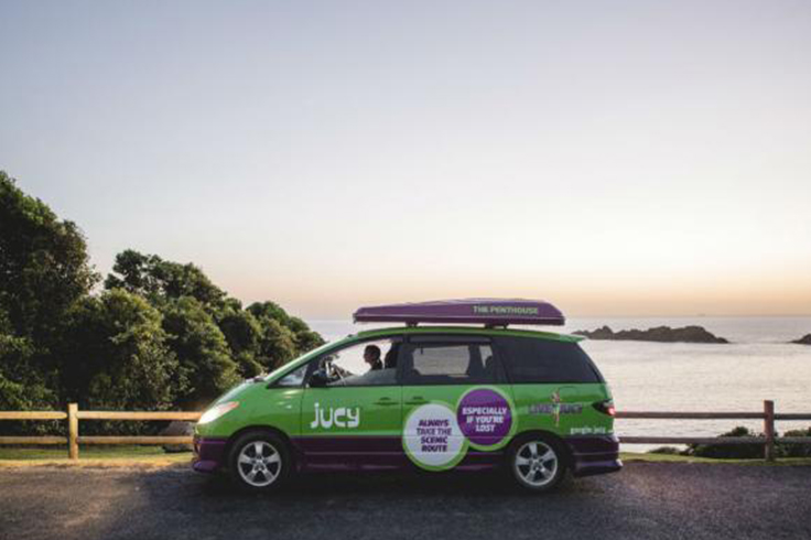 jucy champ campervan driving along australias east coast