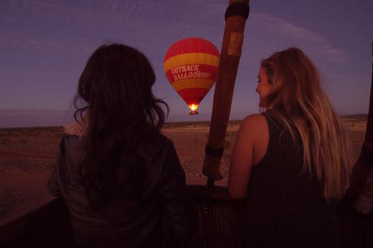 passengers on outback hot air balloon ride