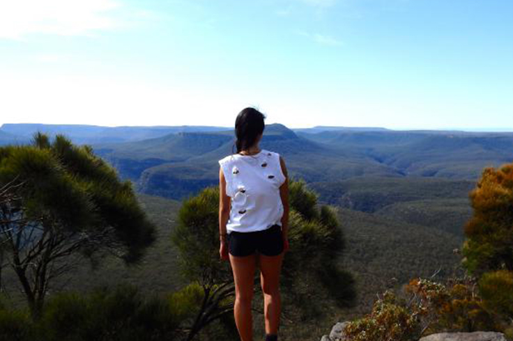 Girl looking out to a view