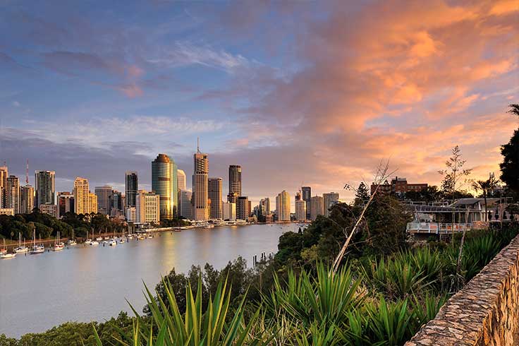 Scenic shot of Brisbane from Kangaroo Point