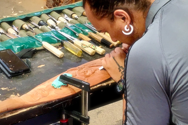 Workshop with Maori sculpting