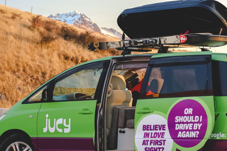 Close up of JUCY Ski Wagon