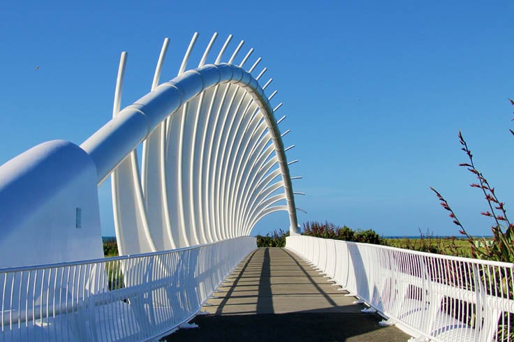 Bridge to sea edge promenade