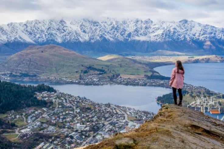 View of Queenstown from mountain