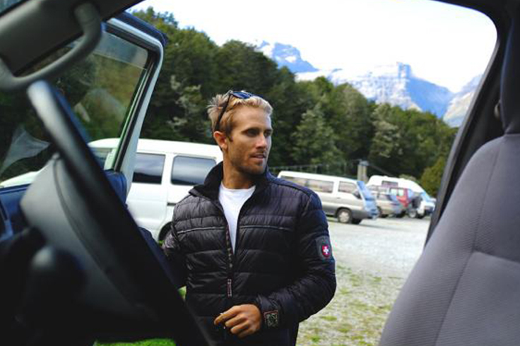 Man opening campervan door