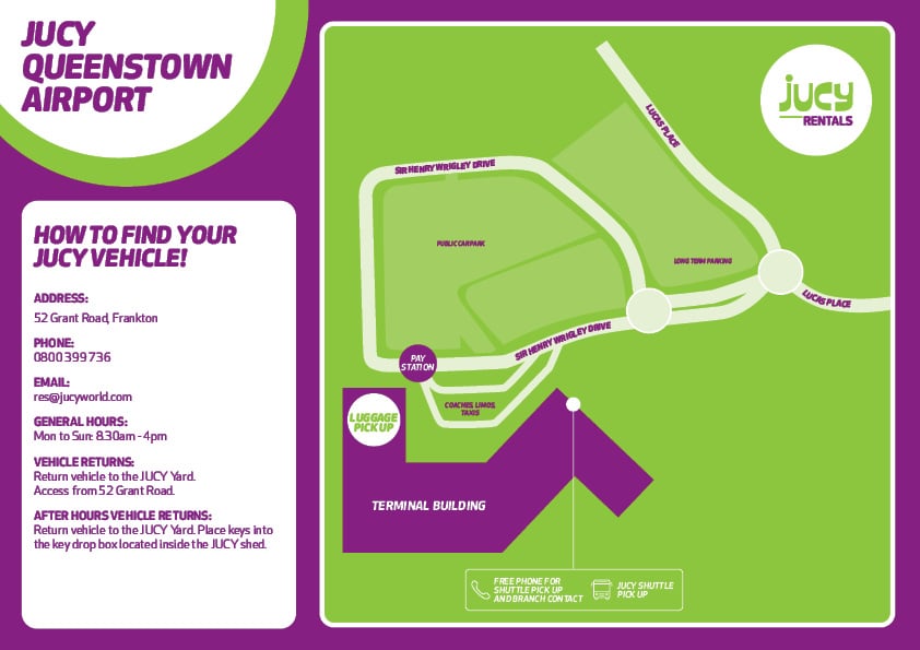JUCY Queenstown shuttle map